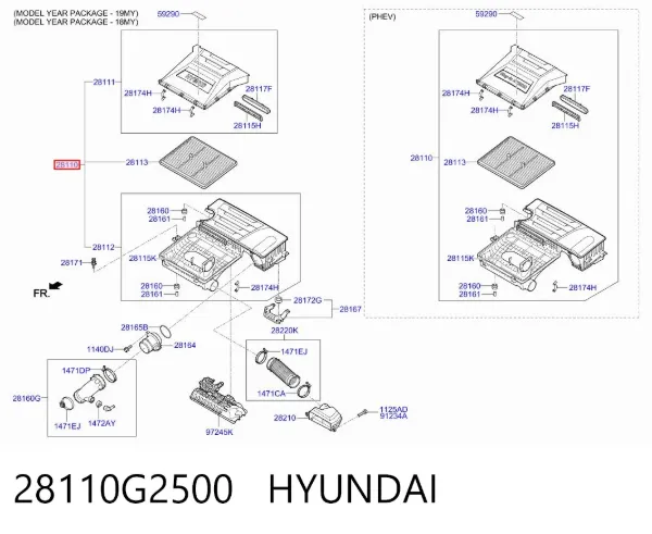 Корпус фільтра 28110G2500 Hyundai/Kia