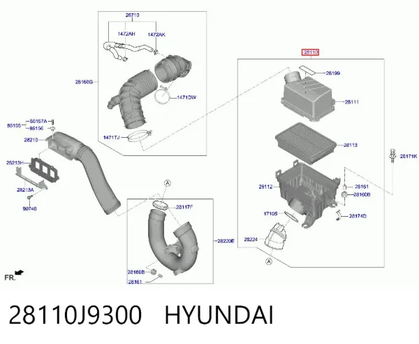 Корпус фільтра 28110J9300 Hyundai/Kia