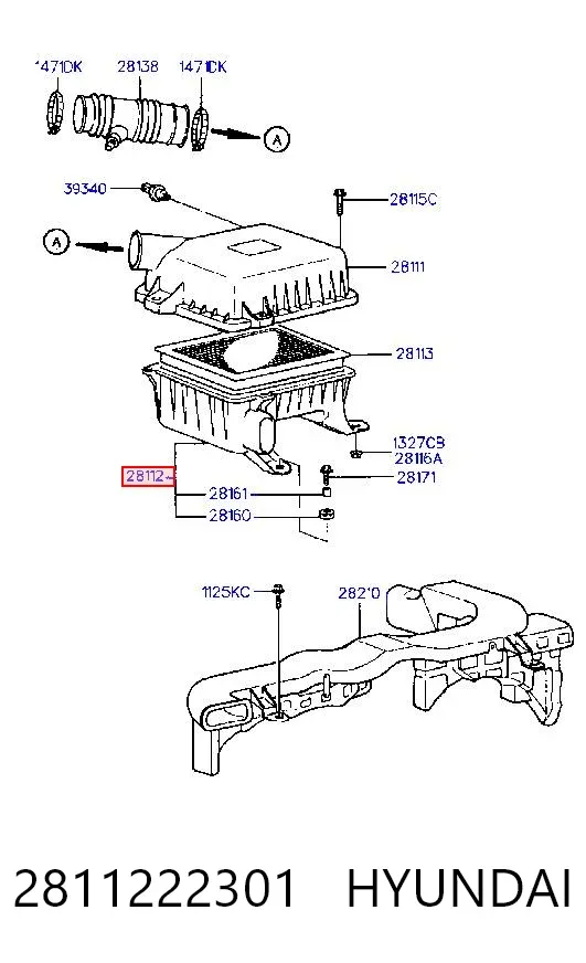 Корпус фільтра Hyundai Accent I