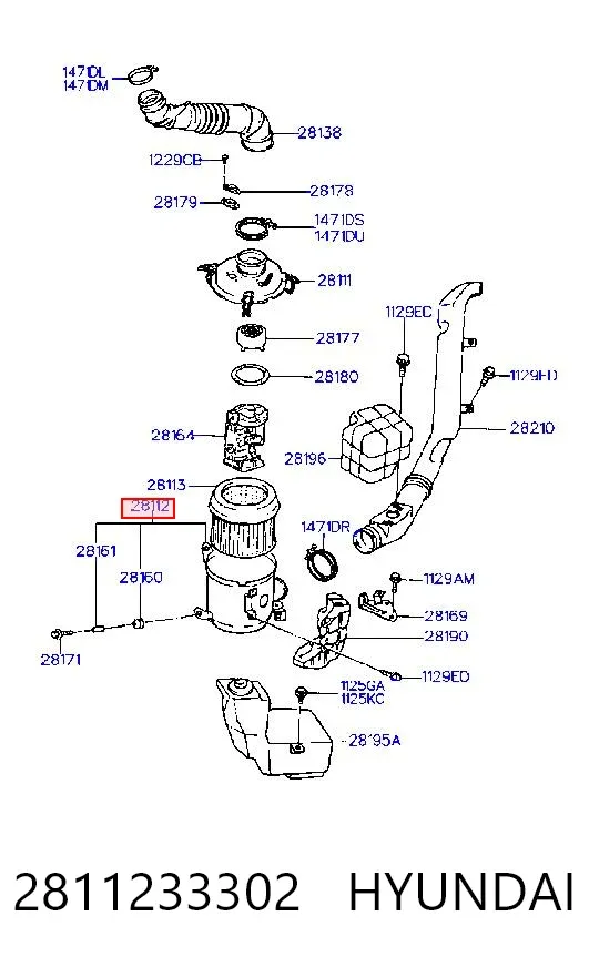 Корпус фільтра 2811233302 Hyundai/Kia