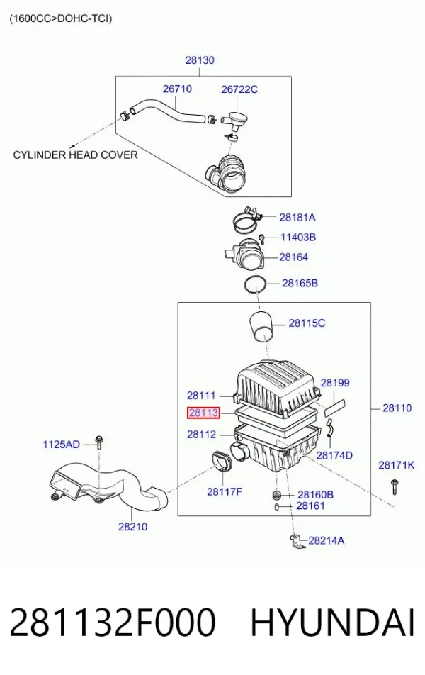 Повітряний фільтр 281132F000 Hyundai/Kia