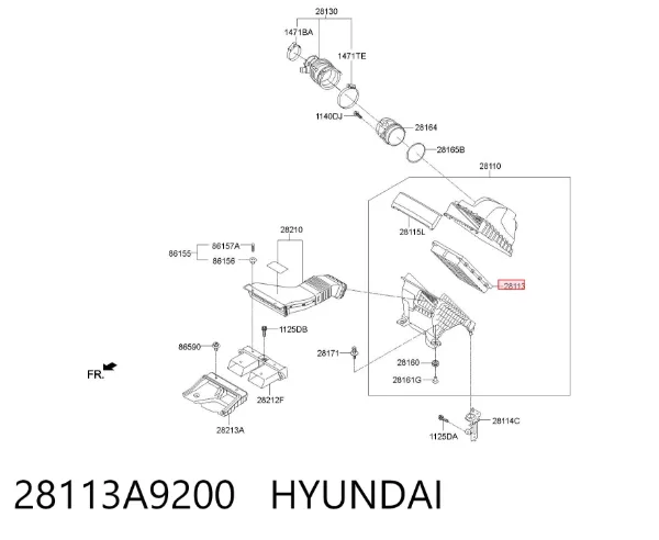 Повітряний фільтр 28113A9200 Hyundai/Kia