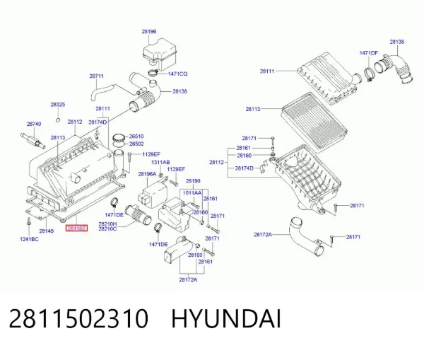 Прокладка клапанної кришки 2811502310 Hyundai/Kia