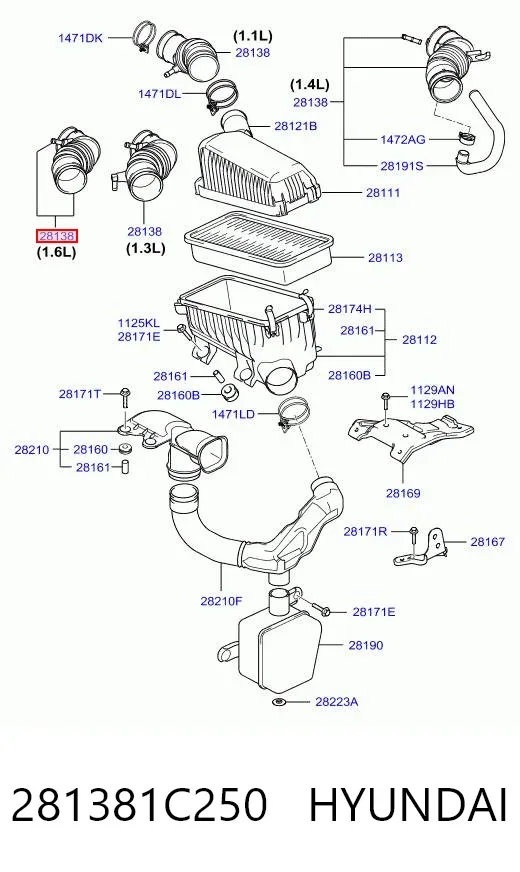  281381C250 Hyundai/Kia