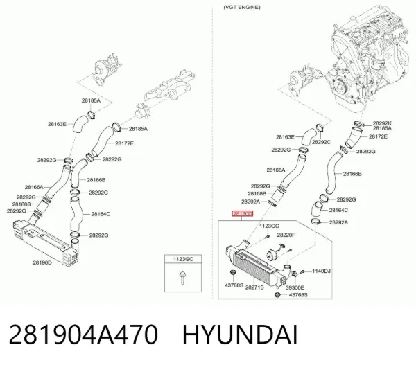 Інтеркулер 281904A470 Hyundai/Kia