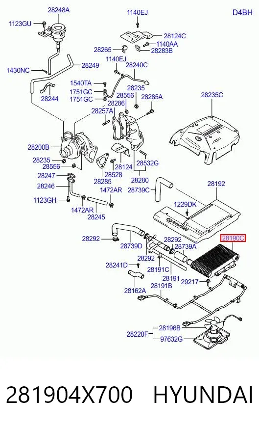 Інтеркулер 281904X700 Hyundai/Kia