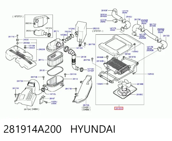 Інтеркулер 281914A200 Hyundai/Kia