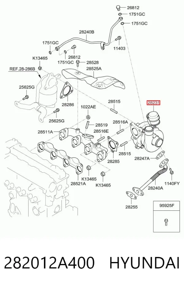 Турбіна 282012A400 Hyundai/Kia