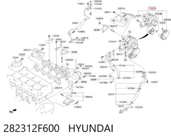 Турбіна 282312F600 Hyundai/Kia
