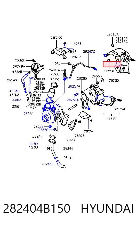 Трубка/шланг подачі масла до турбіни 282404B150 Hyundai/Kia