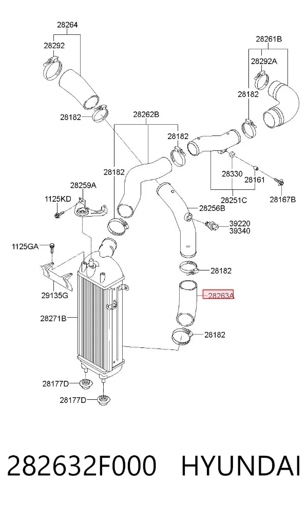 Шланг/патрубок интеркуллера 282632F000 Hyundai/Kia