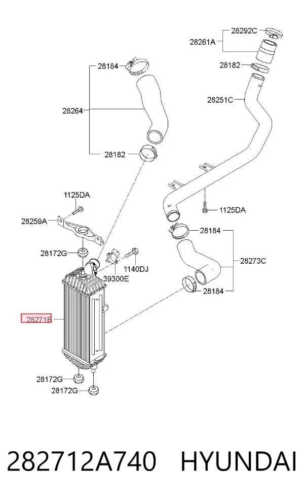 Інтеркулер 282712A740 Hyundai/Kia