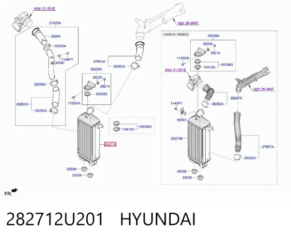 Інтеркулер 282712U201 Hyundai/Kia