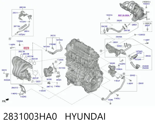 Впускний колектор 2831003HA0 Hyundai/Kia