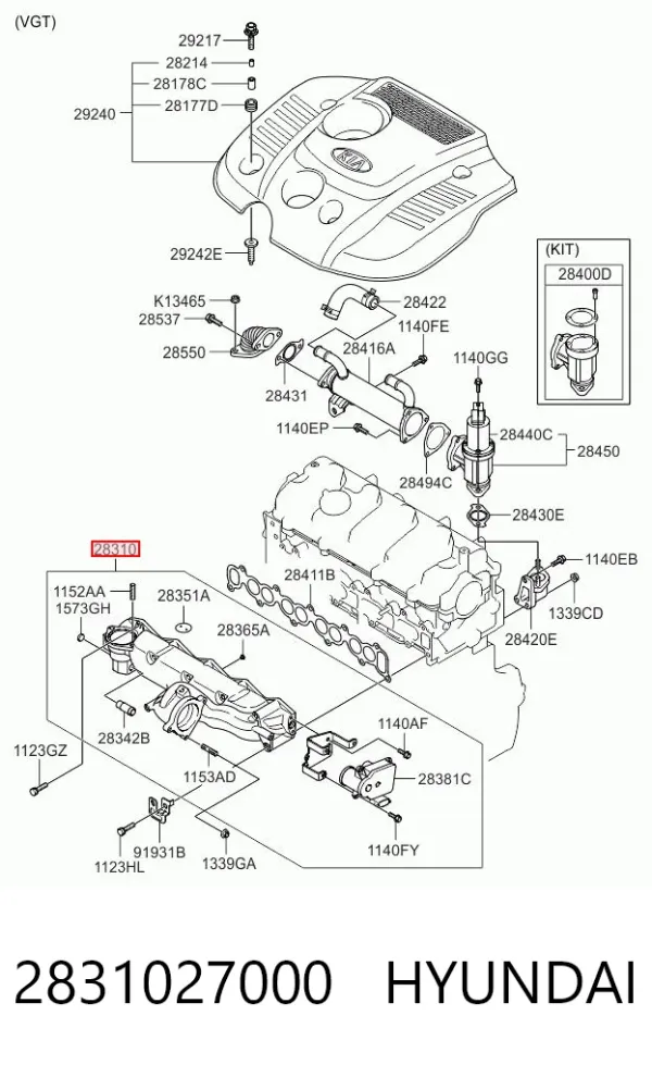 Впускний колектор KIA Sportage II