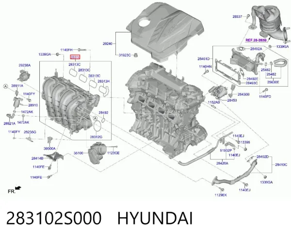 Впускний колектор 283102S000 Hyundai/Kia