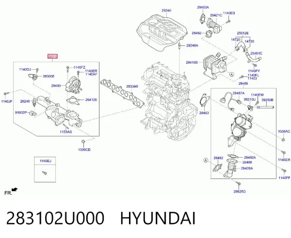 Впускний колектор 283102U000 Hyundai/Kia