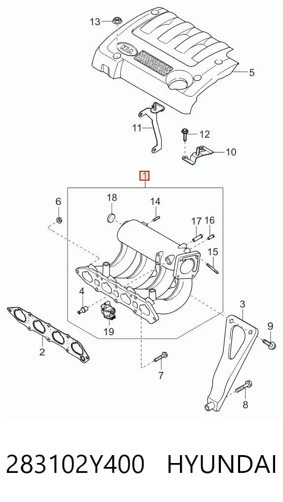 Впускний колектор 283102Y400 Hyundai/Kia