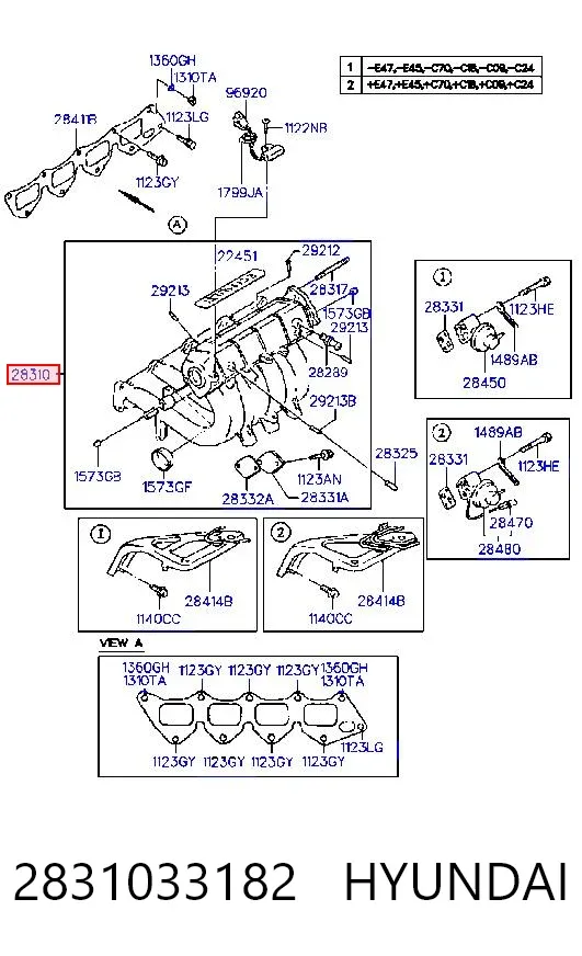 Впускний колектор 2831033182 Hyundai/Kia