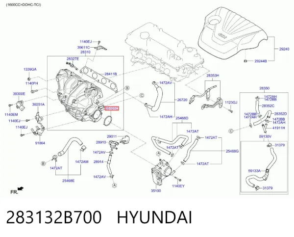 Дросільна заслінка 283132B700 Hyundai/Kia