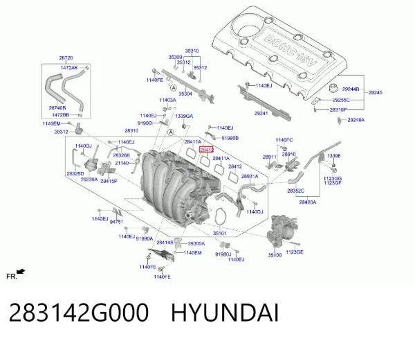 Прокладка впускного колектора Hyundai Sonata V