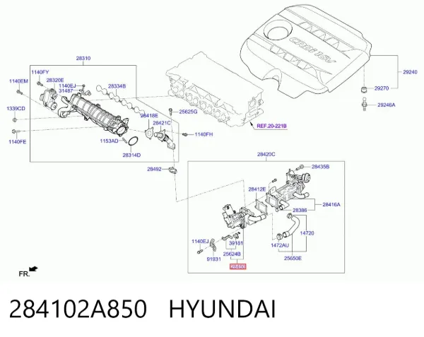 Клапан ЄГР 284102A850 Hyundai/Kia
