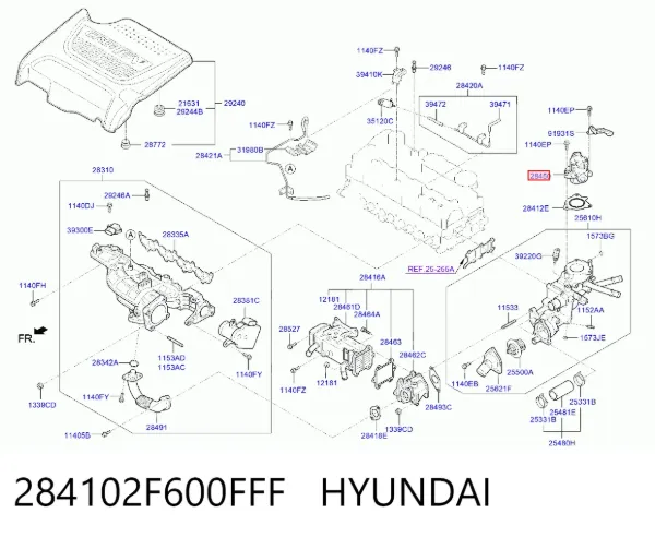 Клапан ЄГР 284102F600FFF Hyundai/Kia