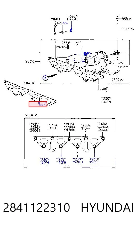 Прокладка впускного колектора 2841122310 Hyundai/Kia