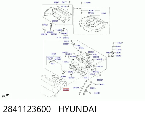 Прокладка впускного колектора 2841123600 Hyundai/Kia