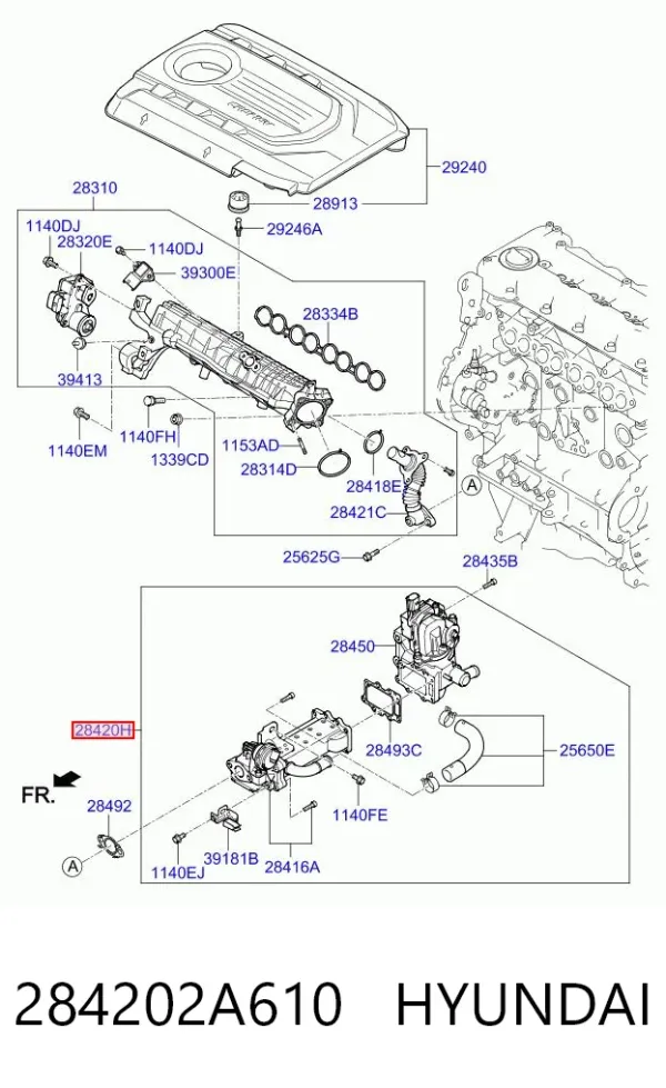 Клапан ЄГР 284202A610 Hyundai/Kia