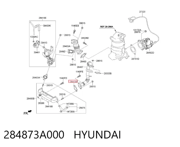 Прокладка EGR-клапана рециркуляції 284873A000 Hyundai/Kia