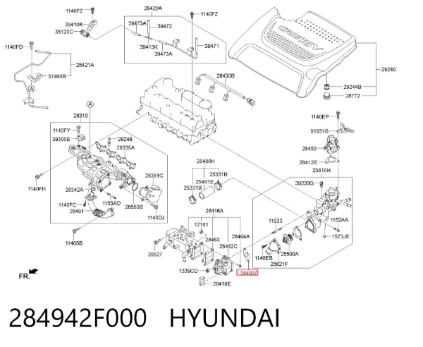 Прокладка EGR-клапана рециркуляції 284942F000 Hyundai/Kia