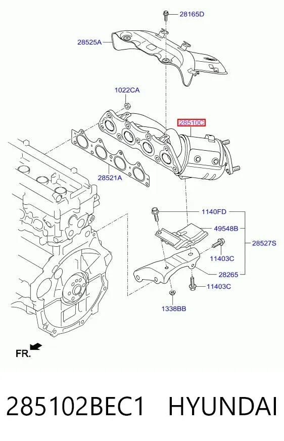 Випускний колектор 285102BEC1 Hyundai/Kia