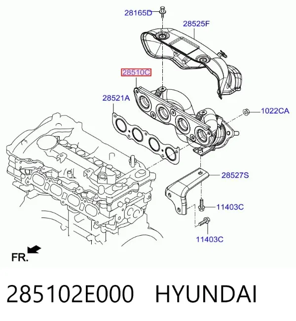 Каталізатор 285102E000 Hyundai/Kia