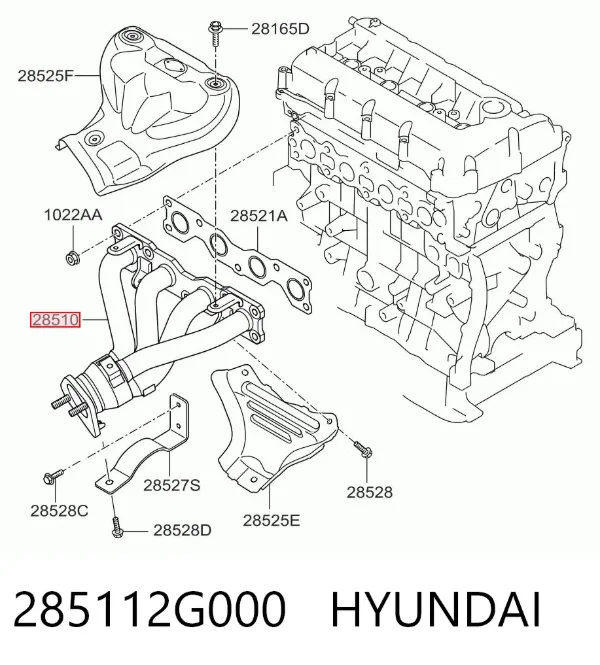 Випускний колектор 285112G000 Hyundai/Kia