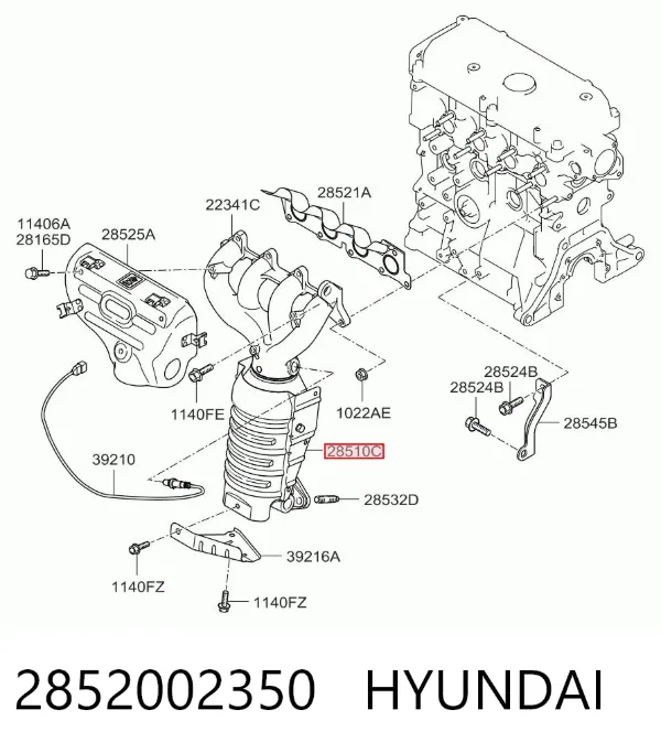 Каталізатор 2852002350 Hyundai/Kia