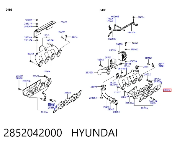 Прокладка колектора Hyundai Terracan HP