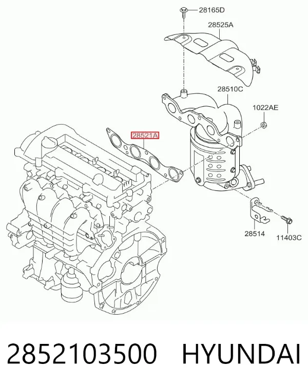 Прокладка колектора 2852103500 Hyundai/Kia