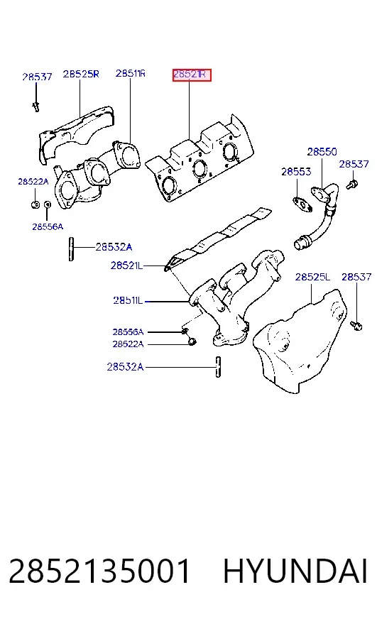Прокладка колектора 2852135001 Hyundai/Kia