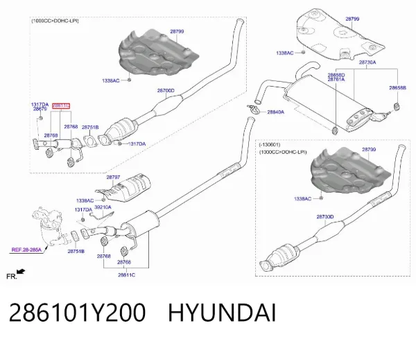 Глушник, передня частина 286101Y200 Hyundai/Kia