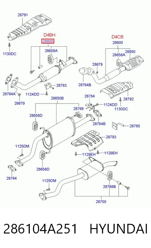 Глушник, передня частина 286104A251 Hyundai/Kia