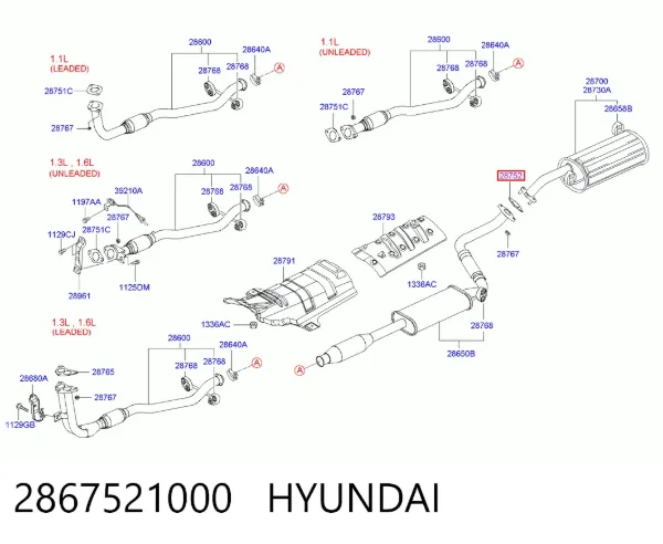 Прокладка глушника 2867521000 Hyundai/Kia