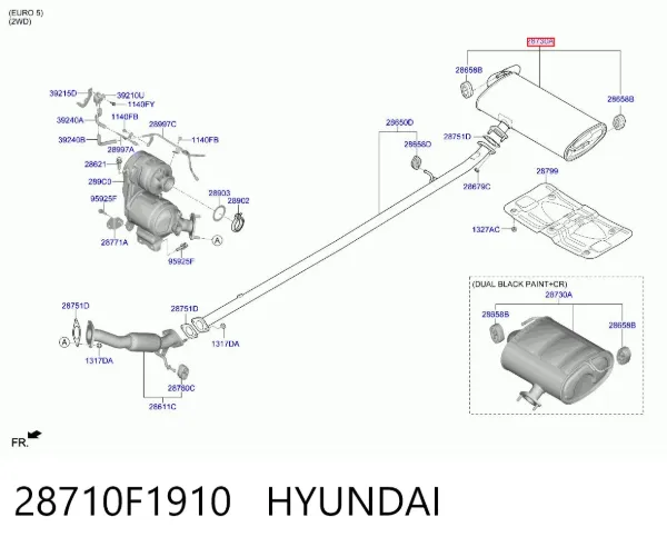 Глушник, задня частина 28710F1910 Hyundai/Kia