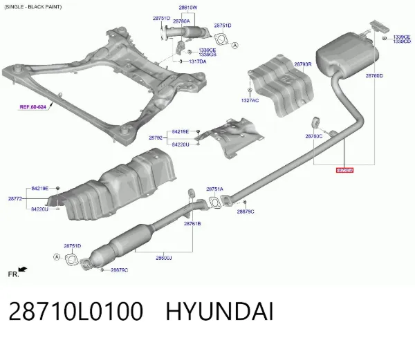 Глушник, задня частина 28710L0100 Hyundai/Kia