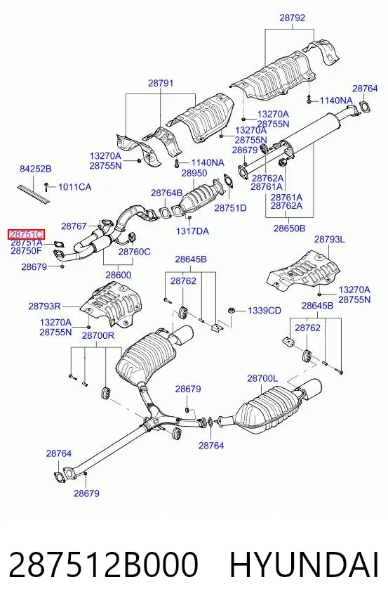 Прокладка глушника 287512B000 Hyundai/Kia