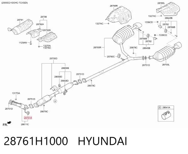 Подушка глушника 28761H1000 Hyundai/Kia