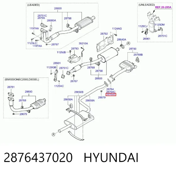 Прокладка глушника 2876437020 Hyundai/Kia