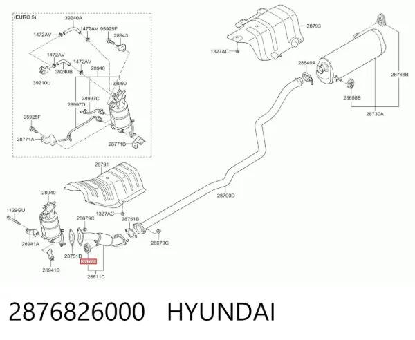Подушка глушника 2876826000 Hyundai/Kia
