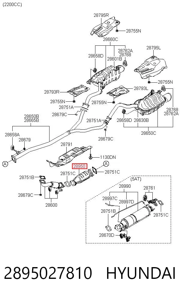 Каталізатор 2895027810 Hyundai/Kia