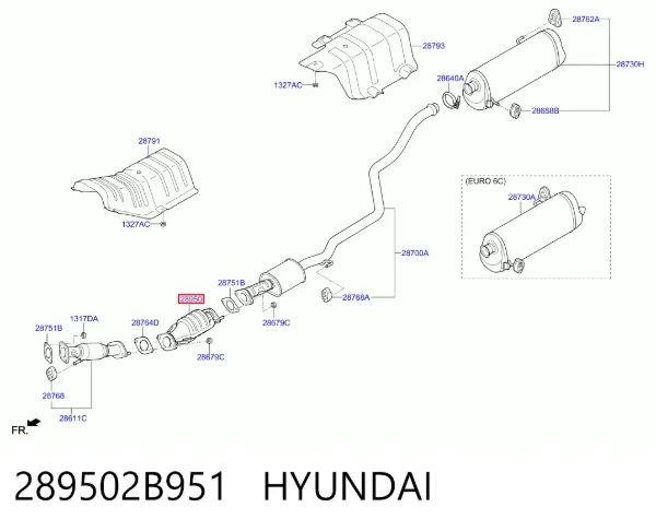 Каталізатор 289502B951 Hyundai/Kia